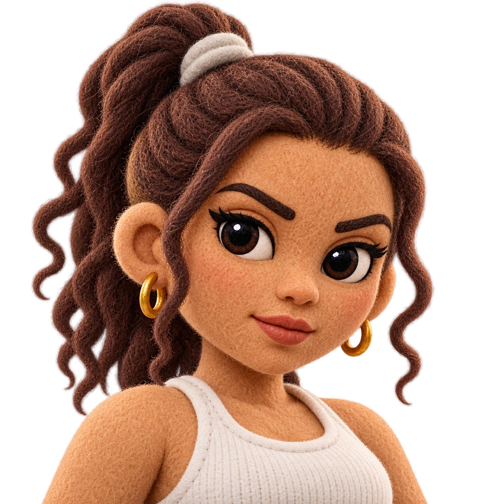 Lucia Caminos felt portrait